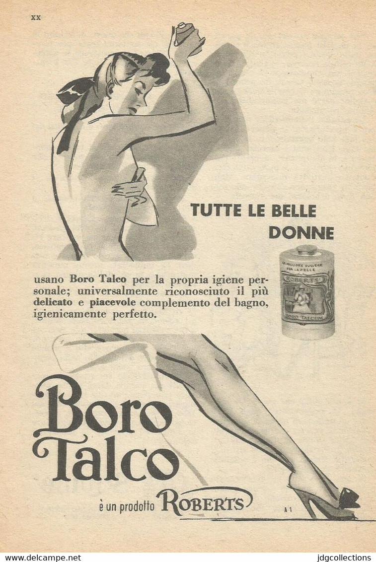 # BOROTALCO MANETTI & ROBERTS Florence 1950s Advert Pubblicità Publicitè Reklame Firenze Talc Talcum Powder Cosmetics - Non Classés