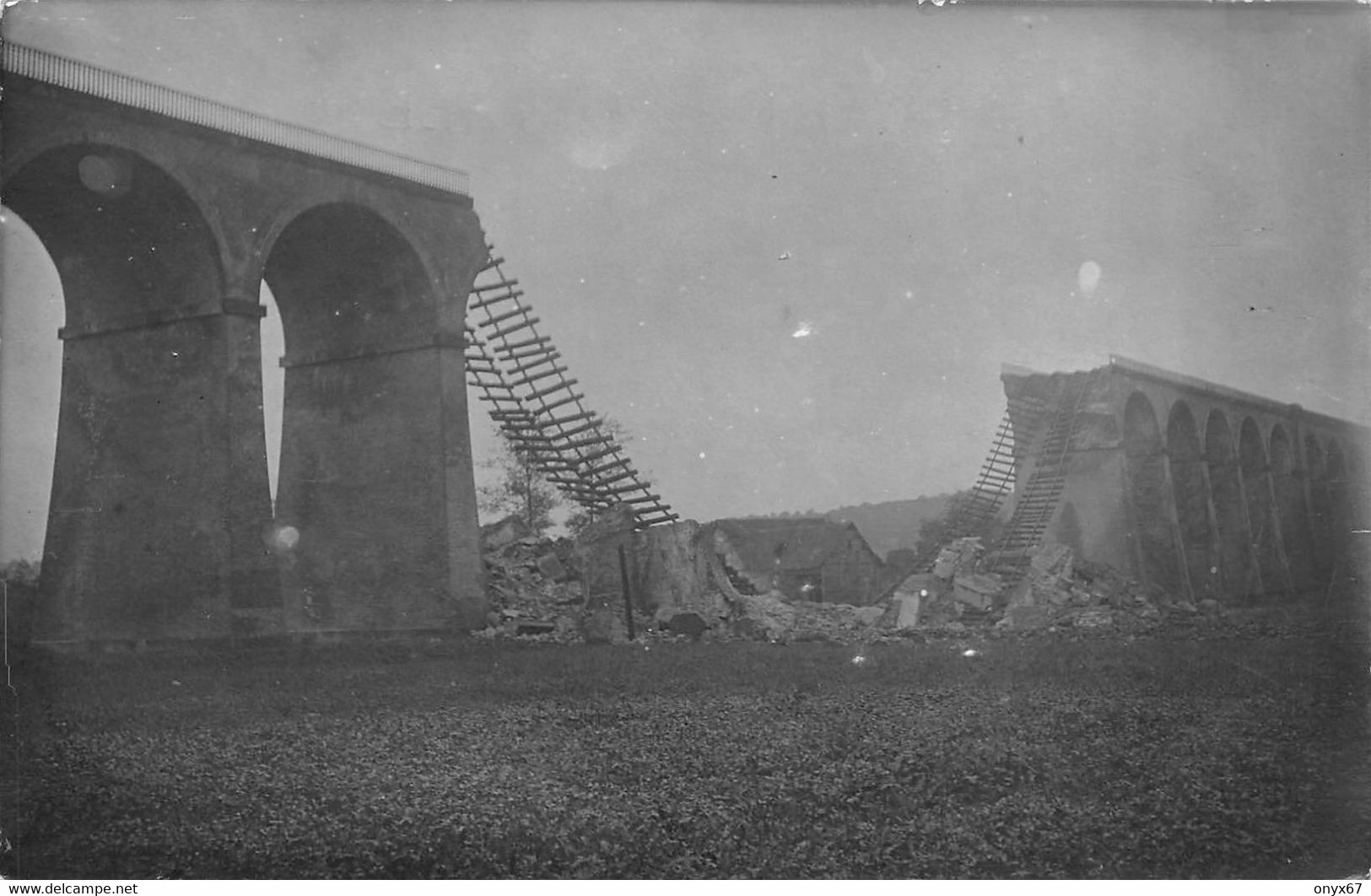 Carte Postale Photo Militaire Français DANNEMARIE-68-Haut-Rhin-Viaduc-Pont Détruit-Guerre-14/18-Krieg - Dannemarie