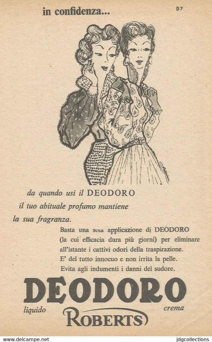 # DEODORO MANETTI & ROBERTS Florence 1950s Advert Pubblicità Publicitè Reklame Firenze Deodorant Desodorant Cosmetics - Unclassified