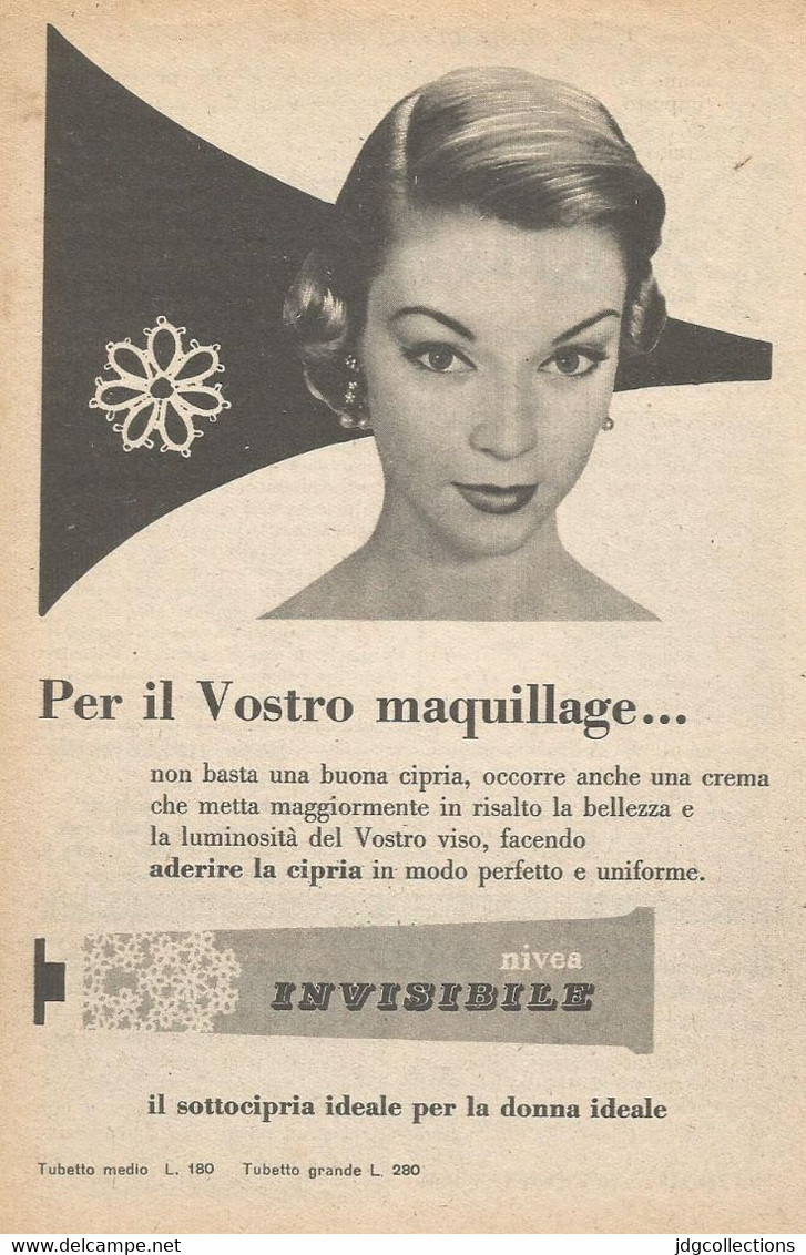 # CREMA NIVEA SOTTOCIPRIA1950s Advert Pubblicità Publicitè Reklame Moisturizing Cream Creme Hydratante Protector - Non Classificati