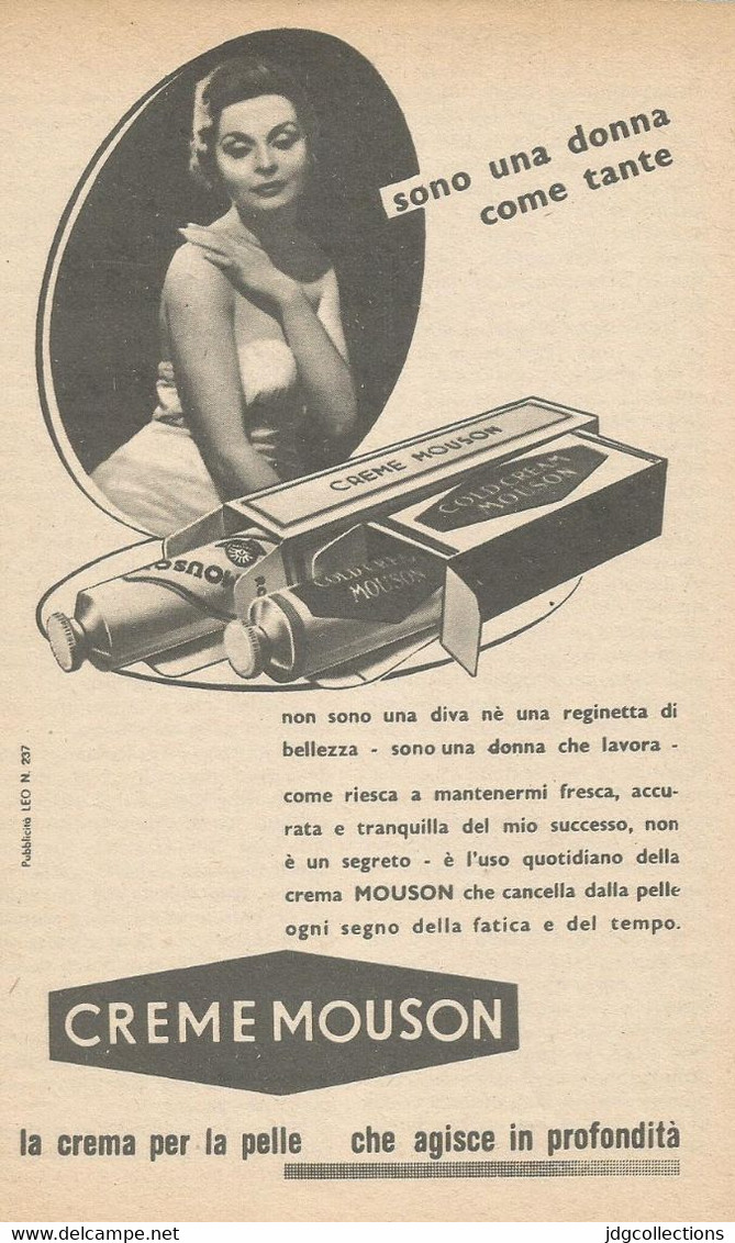 # CREME MOUSON 1950s Advert Pubblicità Publicitè Reklame Moisturizing Cream Creme Hydratante Protector - Non Classificati