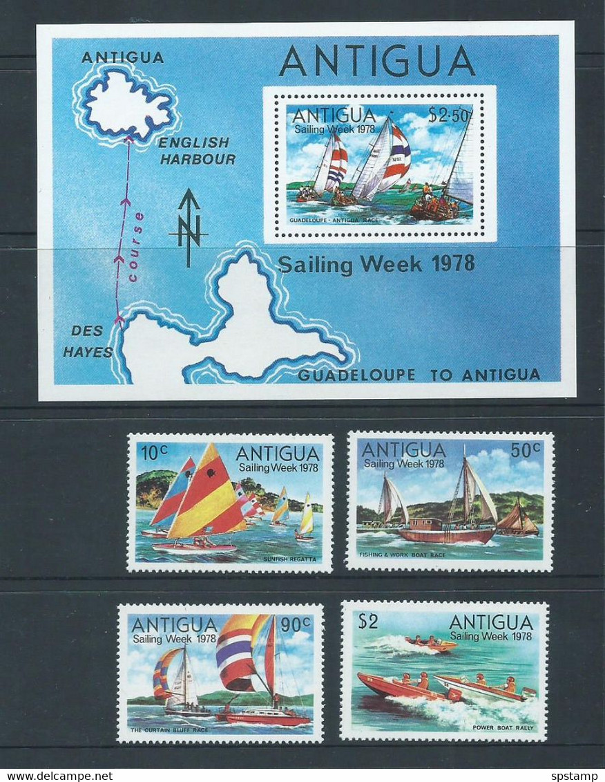 Antigua 1978 Sailing Week Set Of 4 & Miniature Sheet MNH - Autres & Non Classés