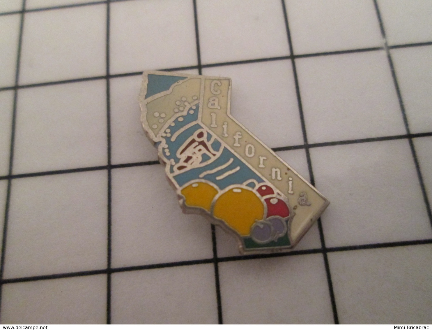 712e Pins Pin's / Rare & Belle Qualité THEME AUTRES / ETAT DES USA CALIFORNIA SURFEUR FRUITS - Jeux