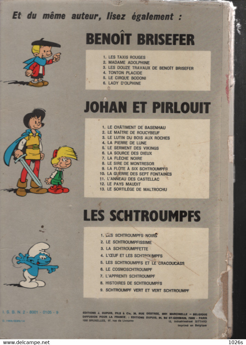 BD JOHAN ET PIRLOUIT - L'ANNEAU DES CASTELLAC - N° 11 -  1974 - Johan Et Pirlouit