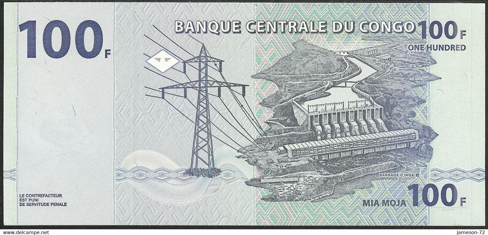 CONGO DEMOCRATIC REPUBLIC - 100 Francs 2007 P#98 Africa Banknote - Edelweiss Coins - République Démocratique Du Congo & Zaïre