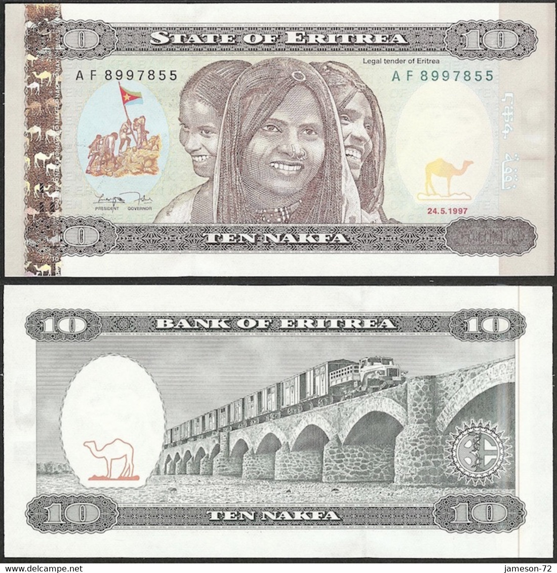 ERITREA - 10 Nafka 1997 P# 3 Africa Banknote - Edelweiss Coins - Eritrea