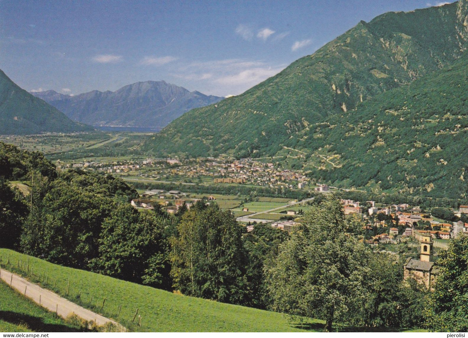 (A-ST344) - BELLINZONA (Canton Ticino) - Monte Carasso, Sementina E Piano Di Magadino Con Il Lago Maggiore - Magadino