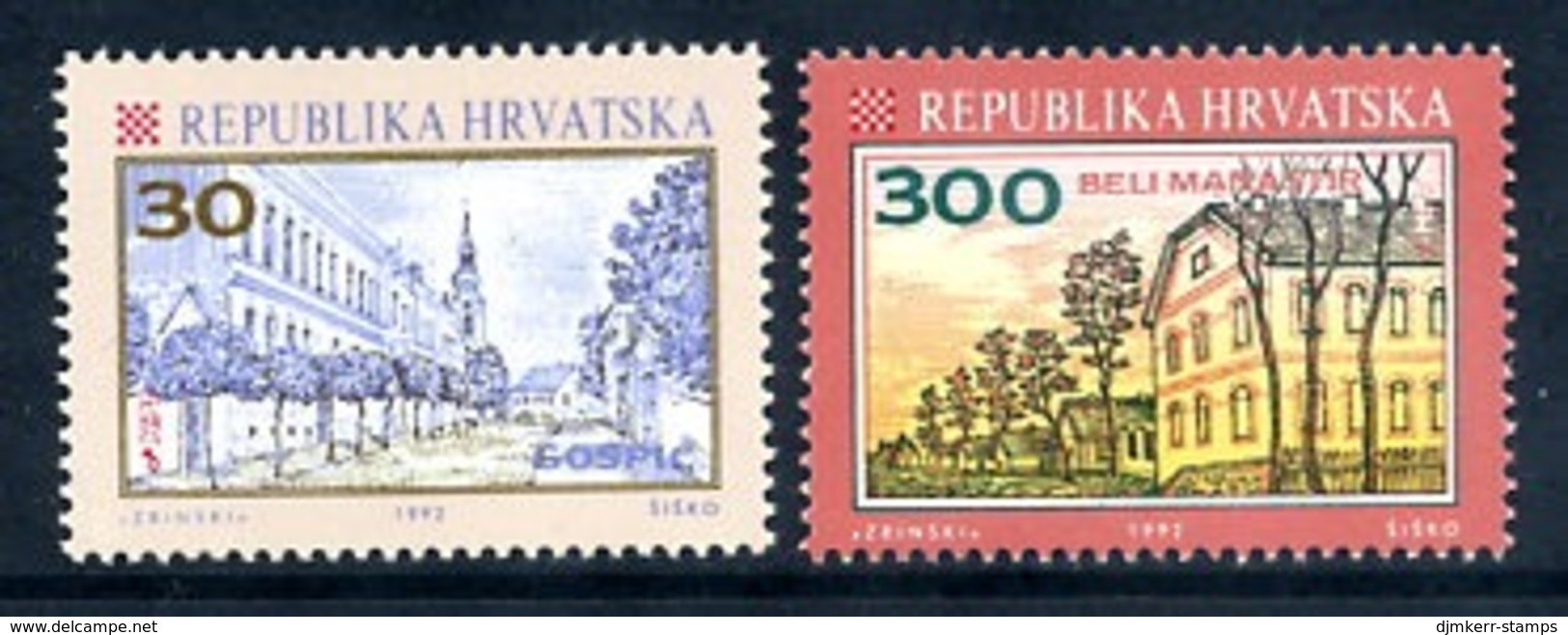 CROATIA 1992 Towns Definitive 30 D And 300d  MNH / **.  Michel 198-99 - Croacia