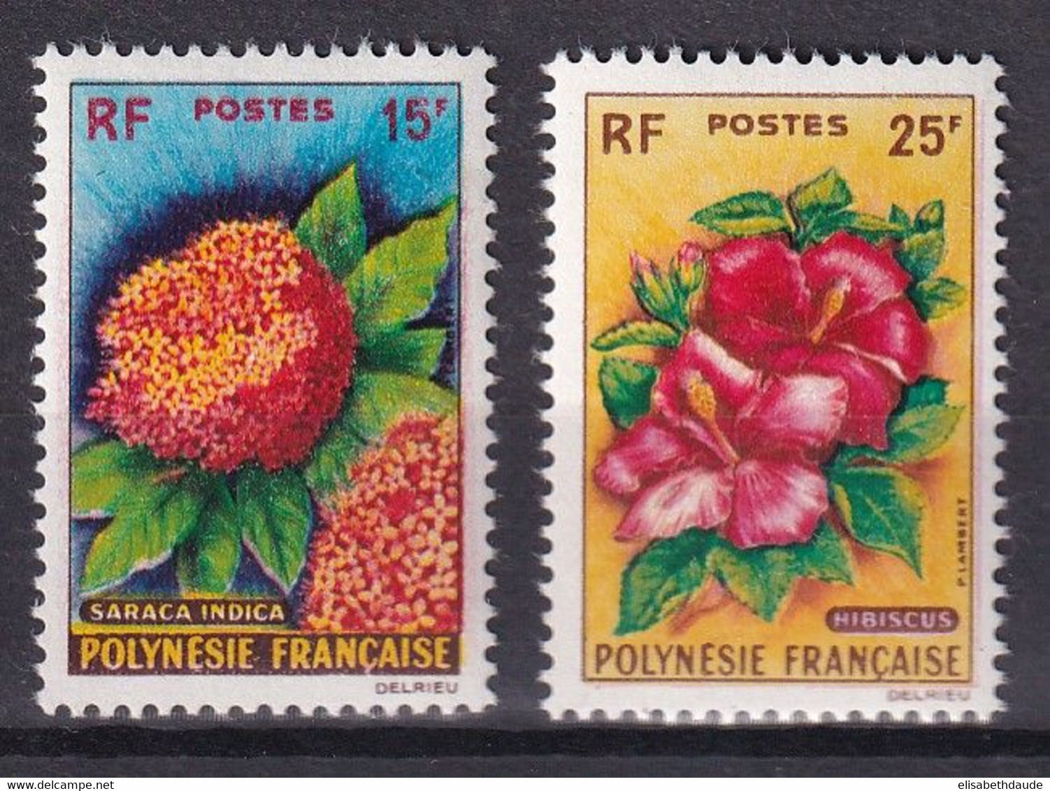 POLYNESIE - 1962 - YVERT N°15/16 ** MNH FLEURS - COTE = 45 EUR. - - Neufs