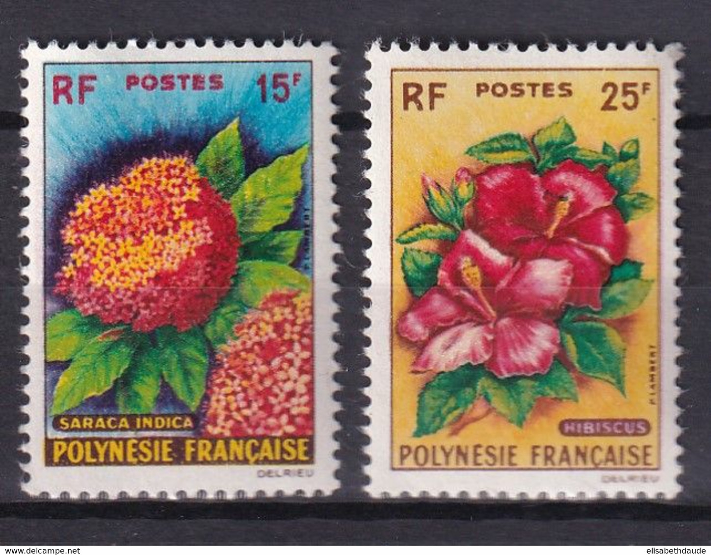 POLYNESIE - 1962 - YVERT N°15/16 * MLH FLEURS - COTE = 45 EUR. - - Unused Stamps