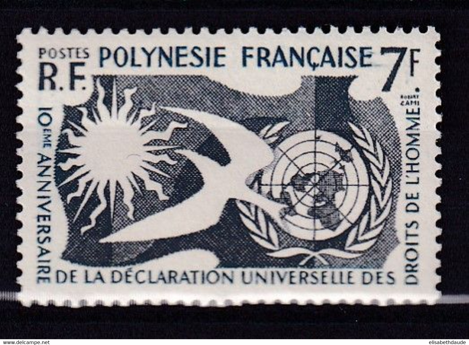 POLYNESIE - YVERT N°12 ** MNH - COTE = 12 EUR. - DROITS DE L'HOMME - Nuevos