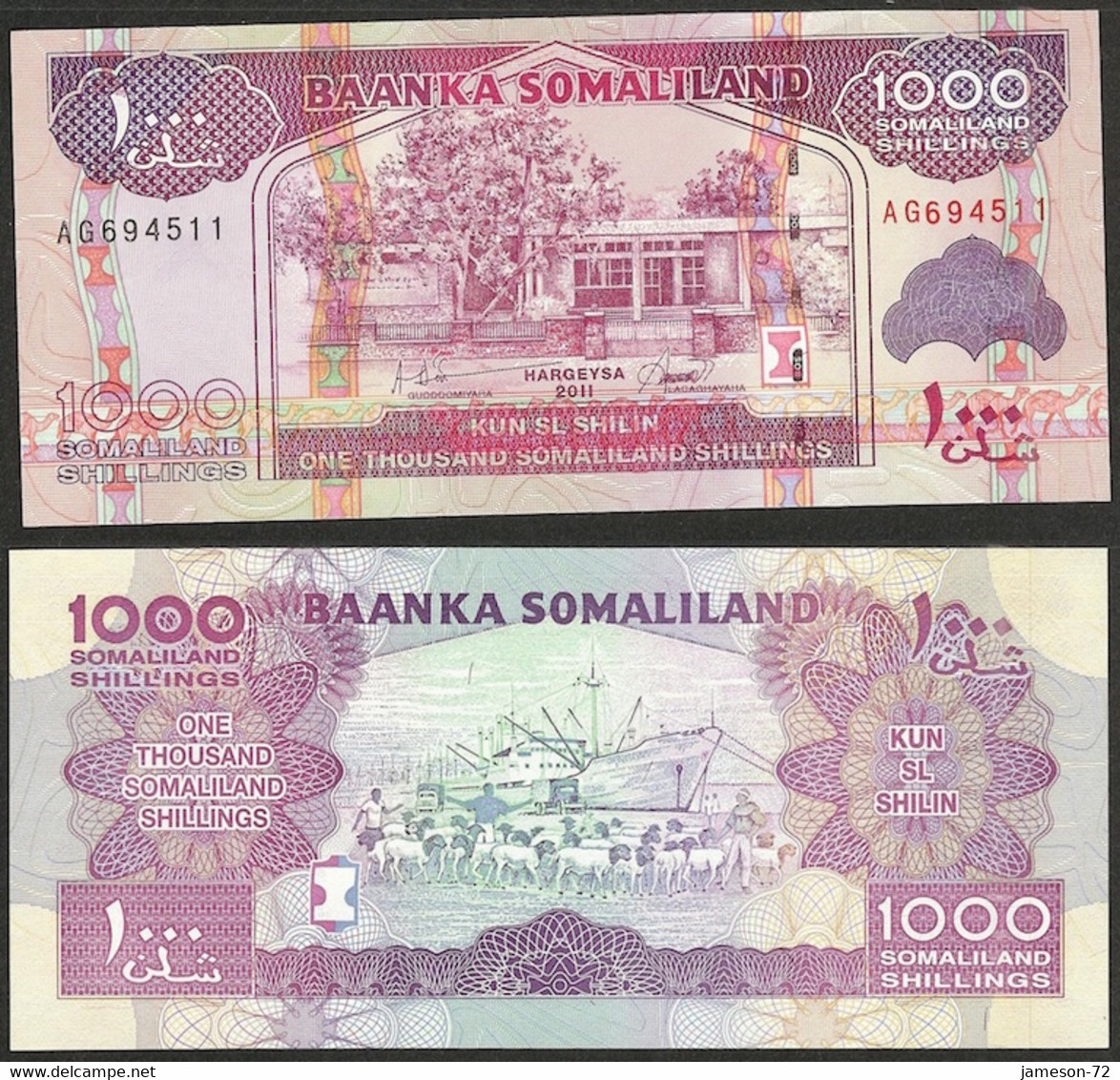 SOMALILAND - 1000 Shillings 2011 P# 20 Africa Banknote - Edelweiss Coins - Somalia