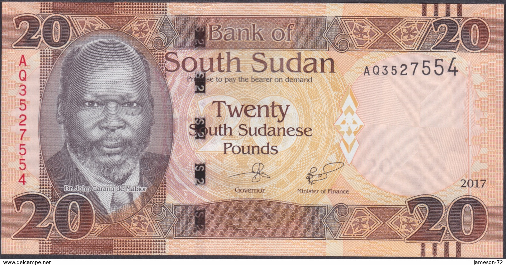 SOUTH SUDAN - 20 Pounds 2017 Africa Banknote - Edelweiss Coins - Sudan Del Sud