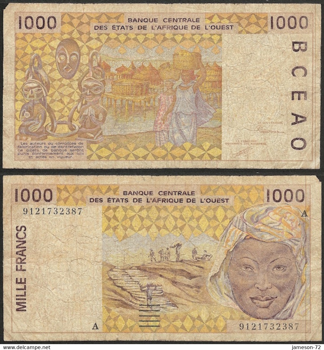 WEST AFRICAN STATES - 1000 Francs 1990 Series A P# 107Aj - Edelweiss Coins - États D'Afrique De L'Ouest