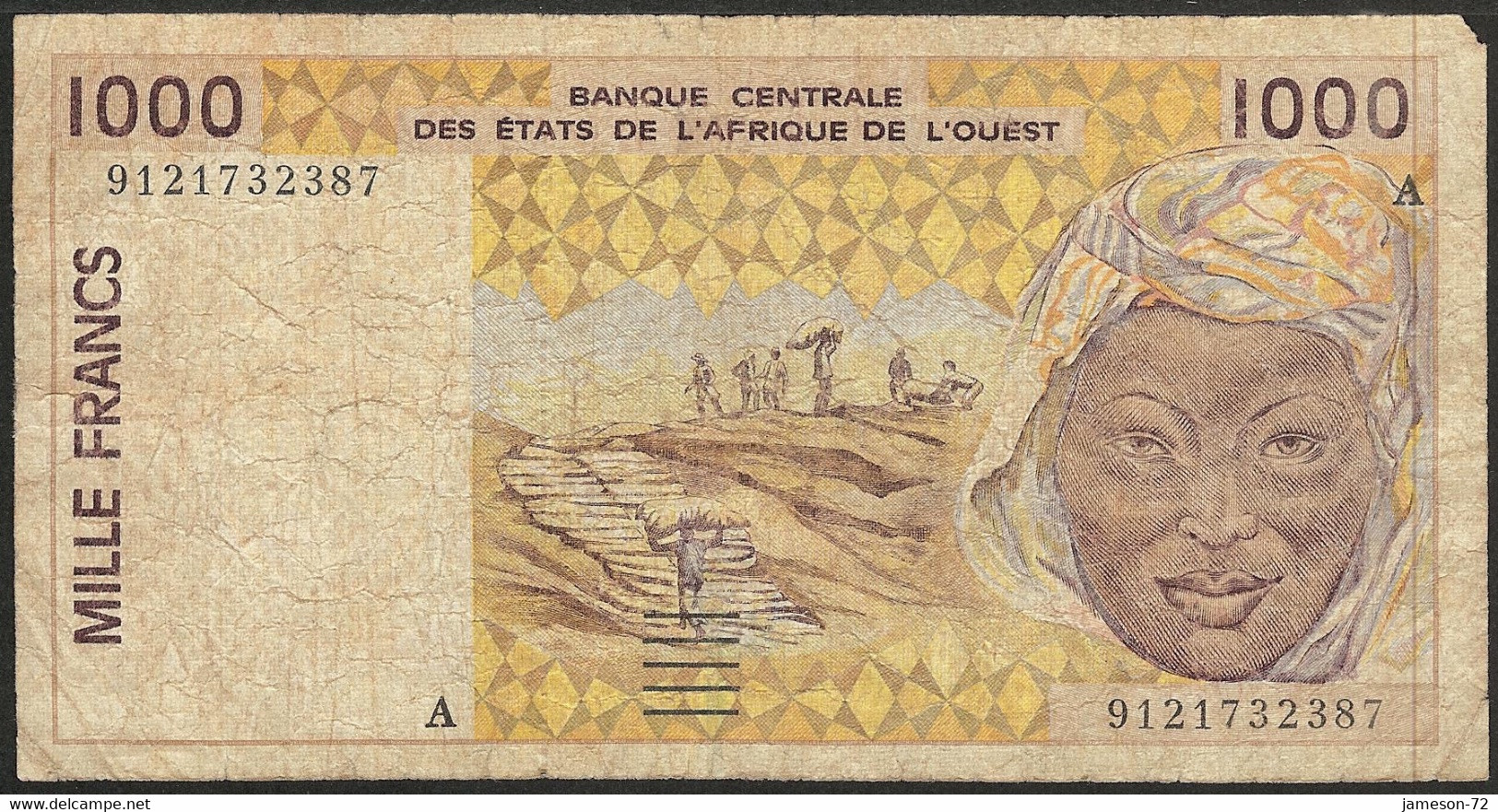 WEST AFRICAN STATES - 1000 Francs 1990 Series A P# 107Aj - Edelweiss Coins - États D'Afrique De L'Ouest