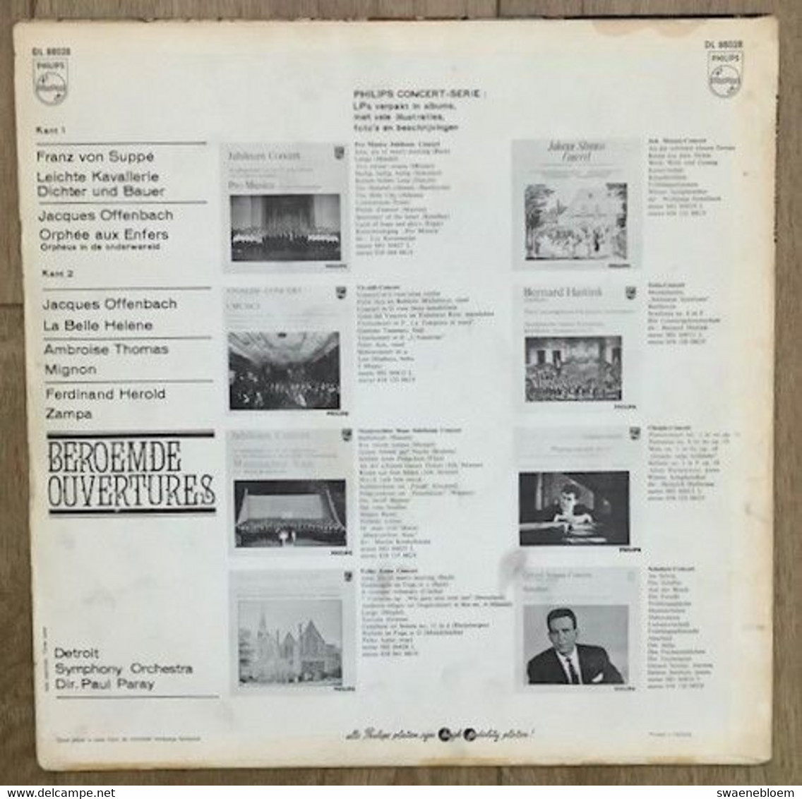 LP.- BEROEMDE OUVERTURES. Detroit Symphony Orchestra. Dir. Paul Paray. - Ediciones De Colección