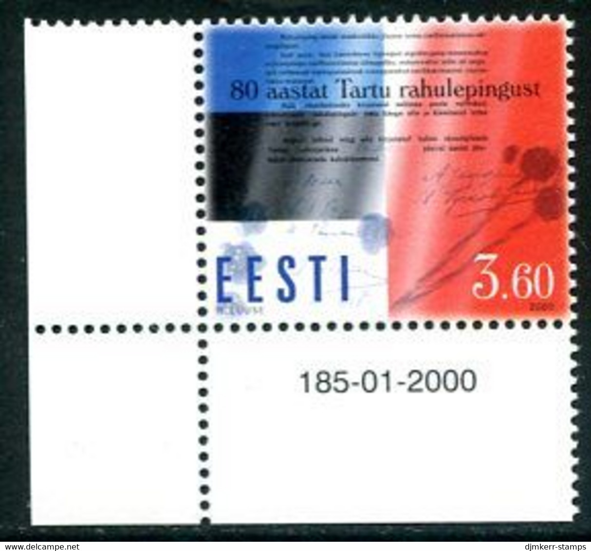 ESTONIA 2000 Peace Treaty Of Tartu  MNH / **..  Michel 364 - Estland