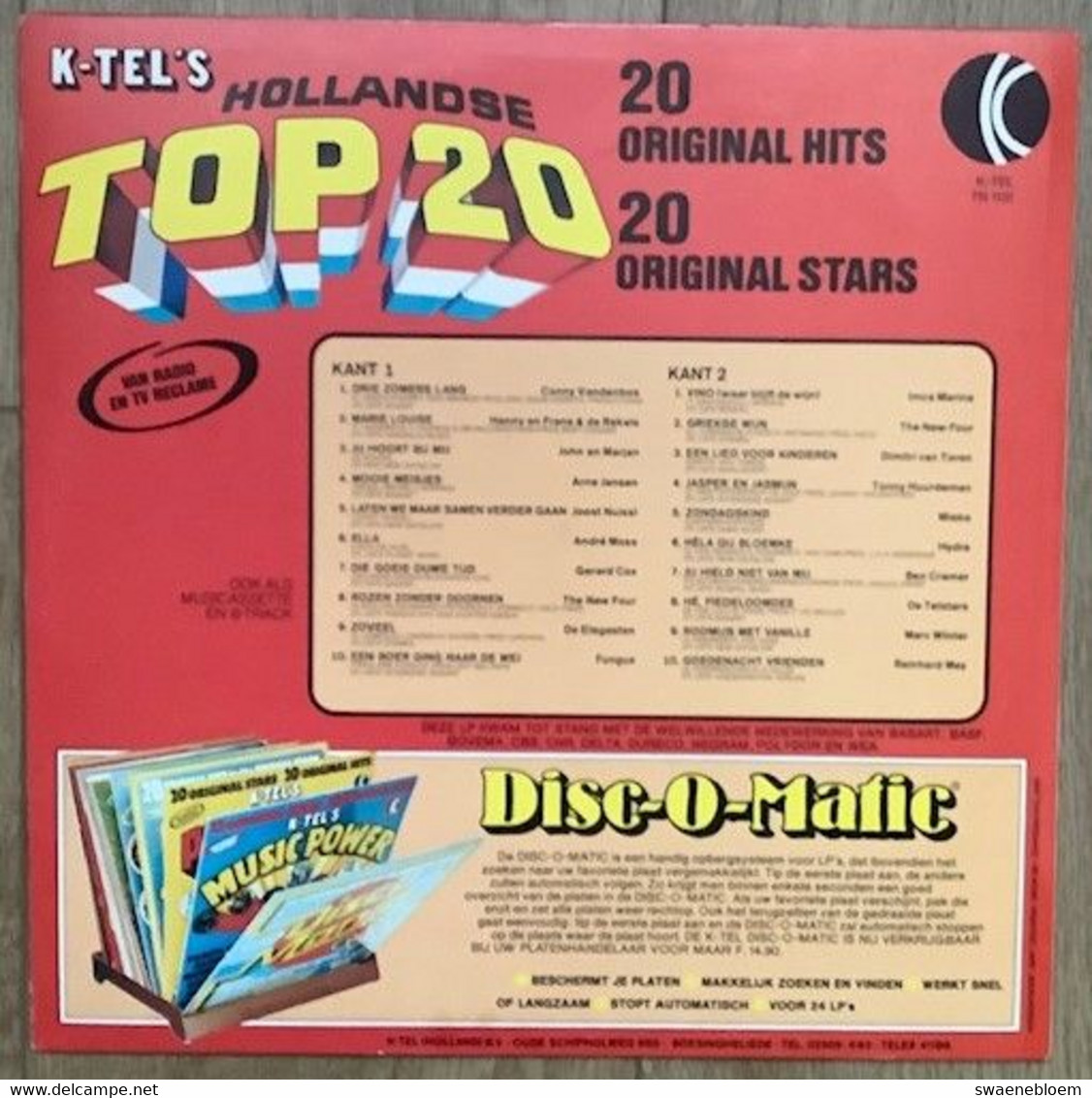 LP.- HOLLANDSE TOP 20. Van Radio En TV Reclame. 20 HITS - 20 ORIGINAL STARS. - Collectors