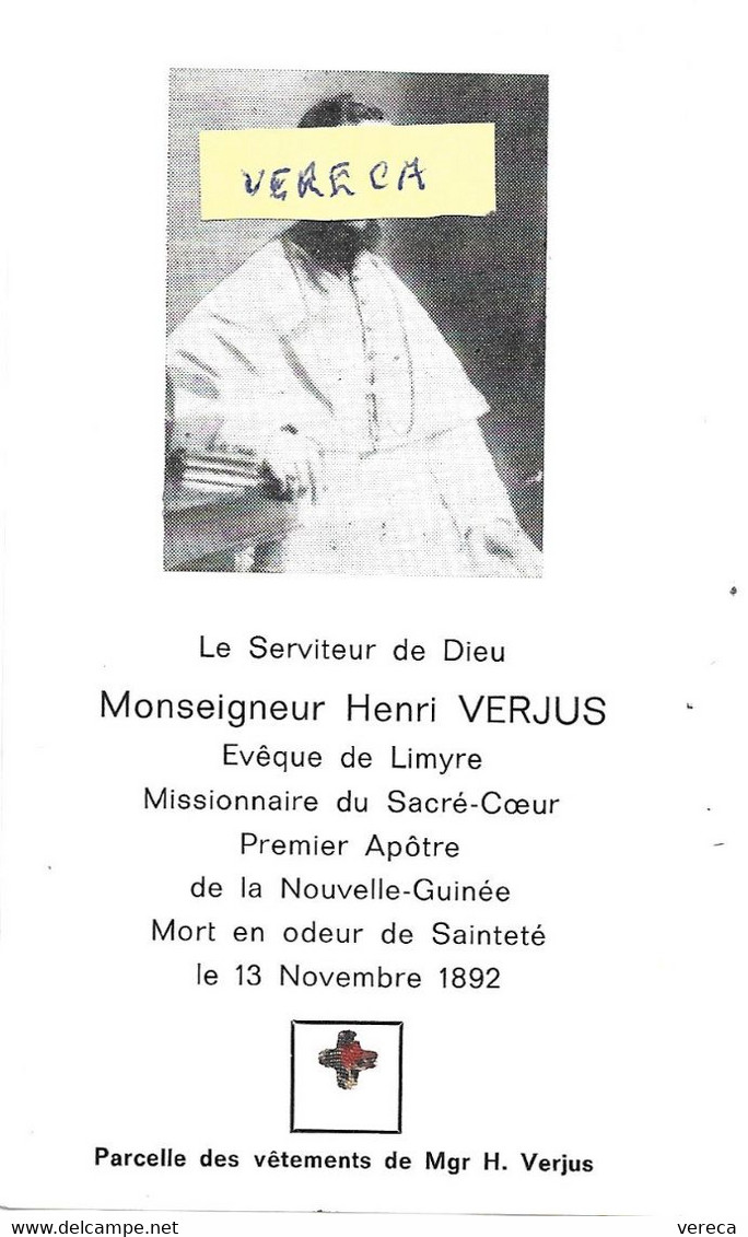 Faire - Part -RELIGIEUX - Monseigneur Henri VERJUS , Evêque De Limyre, Mort Le 13/11/1892   Voir Relique - Avvisi Di Necrologio