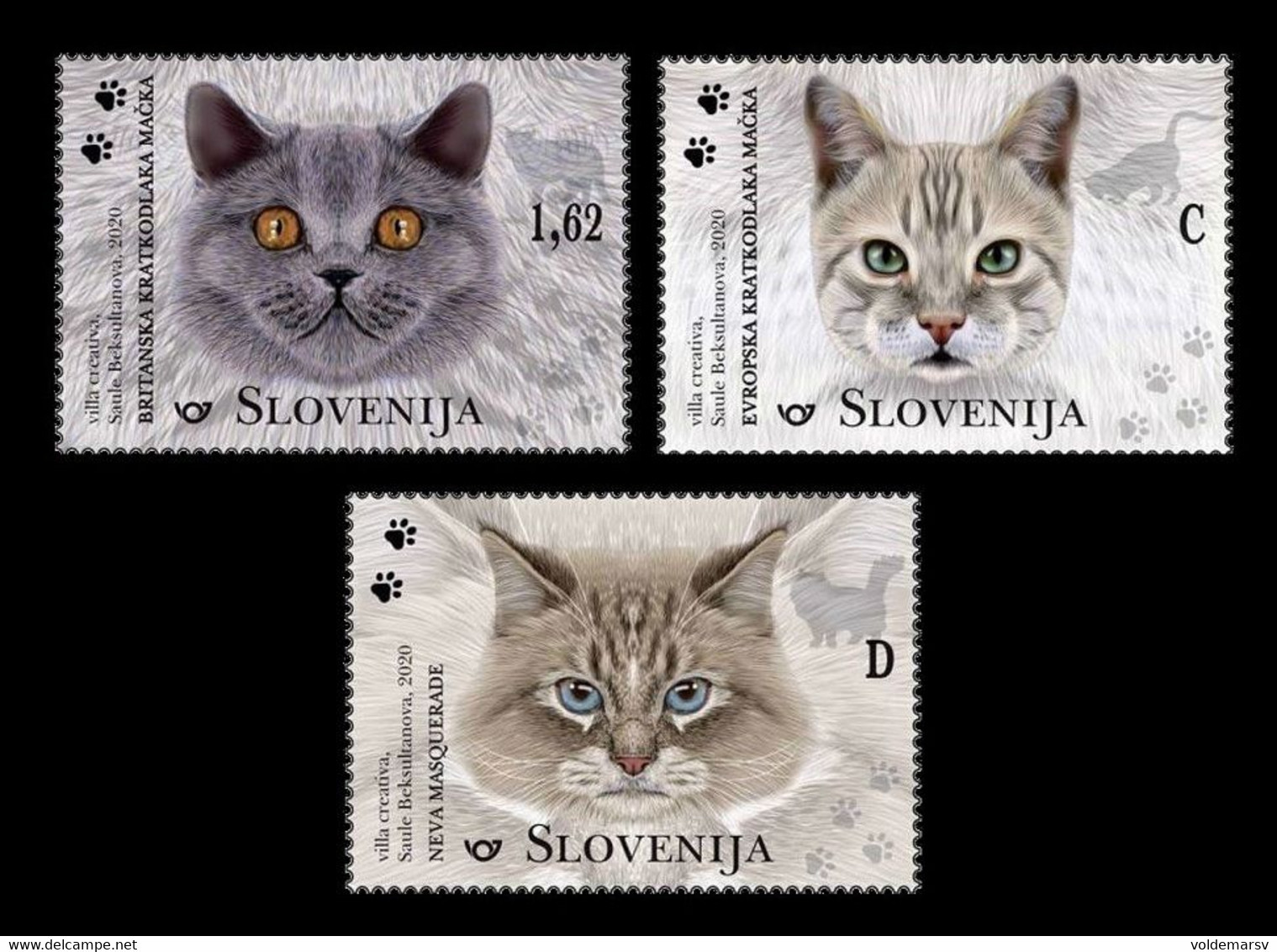 Slovenia 2020 Mih. 1436/38 Fauna. Domestic Cats MNH ** - Slovenië