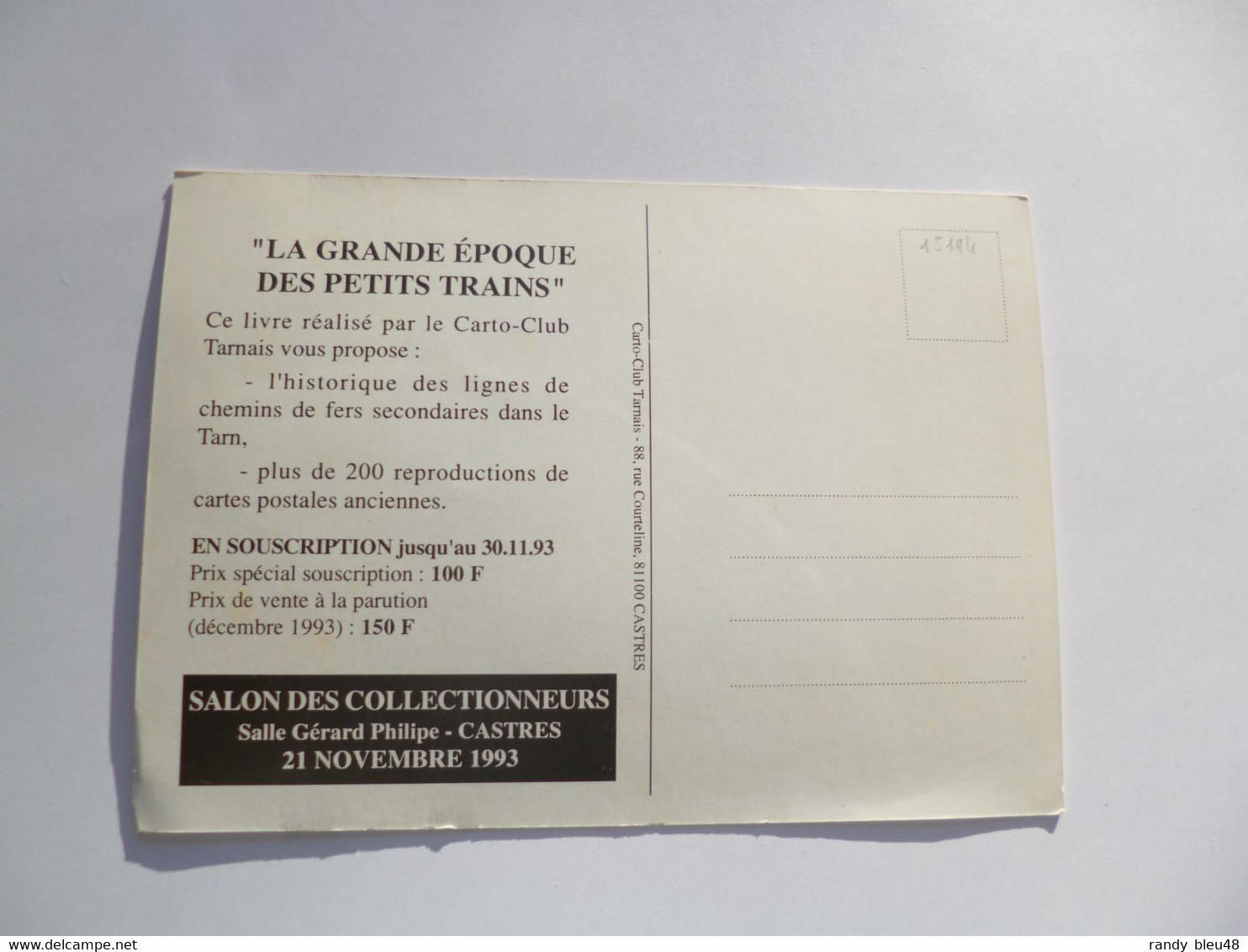 BRASSAC  -  81  -  Carto Club Tarnais  -  1993  -  (  Cartes )  -  TARN - Brassac