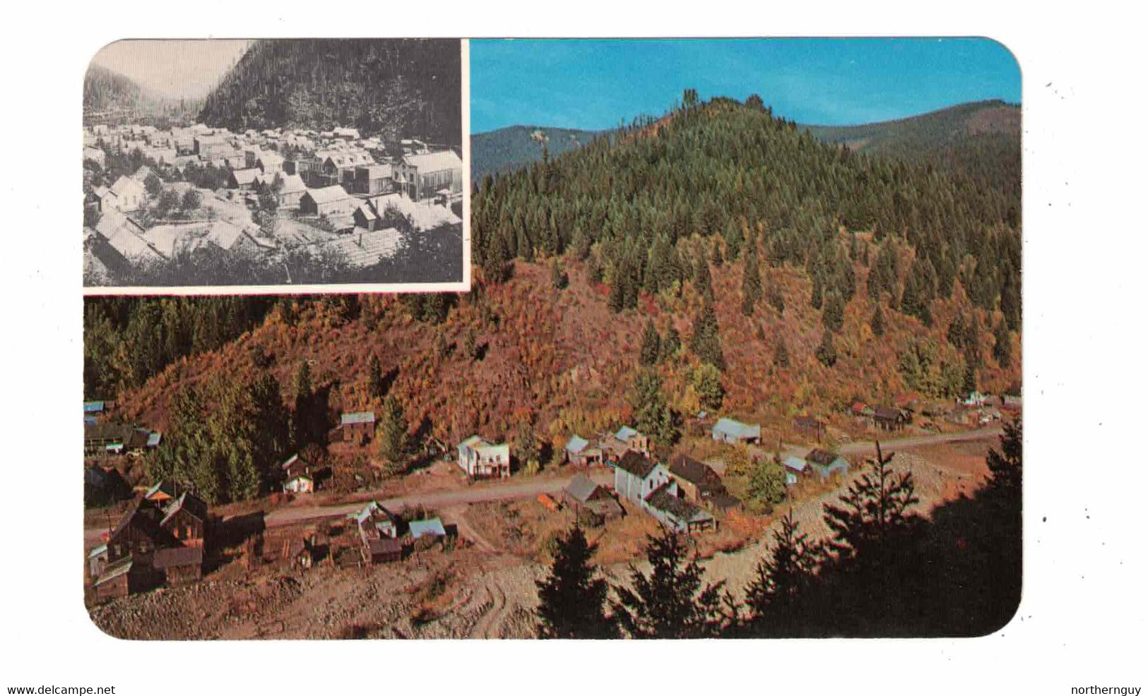 MURRAY, Idaho, USA, Split-View, At Present & In 1885, Old Chrome Postcard - Otros & Sin Clasificación