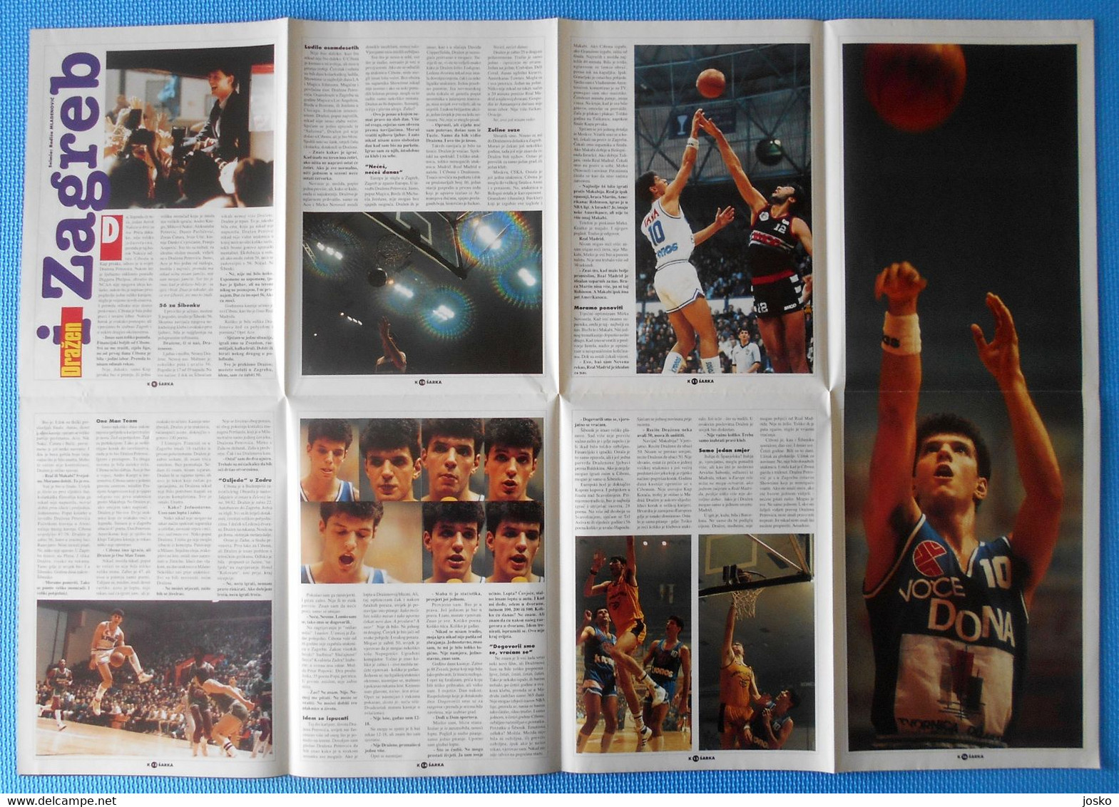 DRAZEN PETROVIC - ULTRA LARGE POSTER - IN LIFE SIZE * New Jersey Brooklyn Nets Portland Trail Blazers NBA Real Madrid