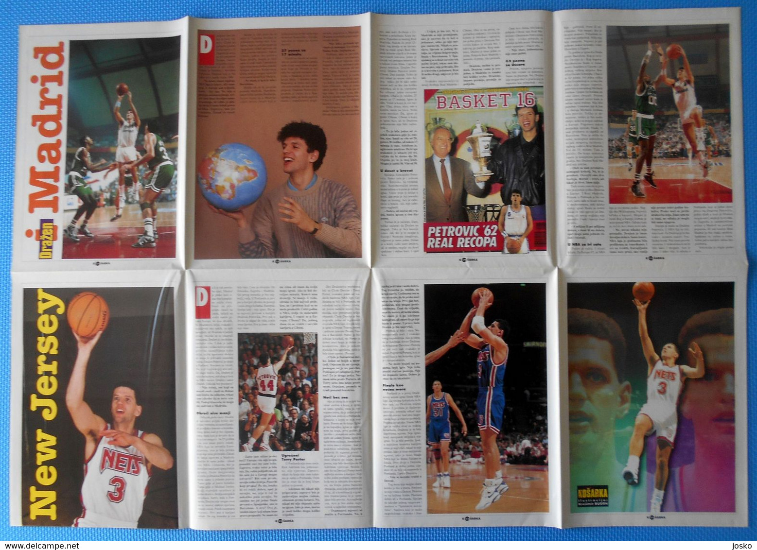 DRAZEN PETROVIC - ULTRA LARGE POSTER - IN LIFE SIZE * New Jersey Brooklyn Nets Portland Trail Blazers NBA Real Madrid