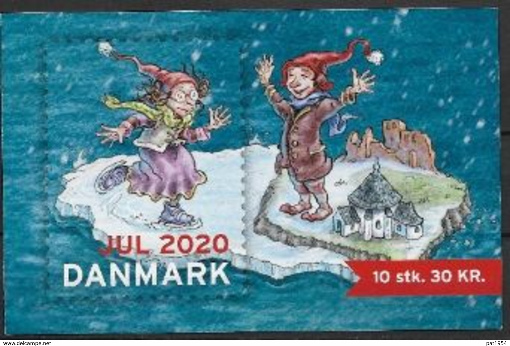 Vignettes De Noël Du Danemark 2020 Carnet De 10 - Variétés Et Curiosités