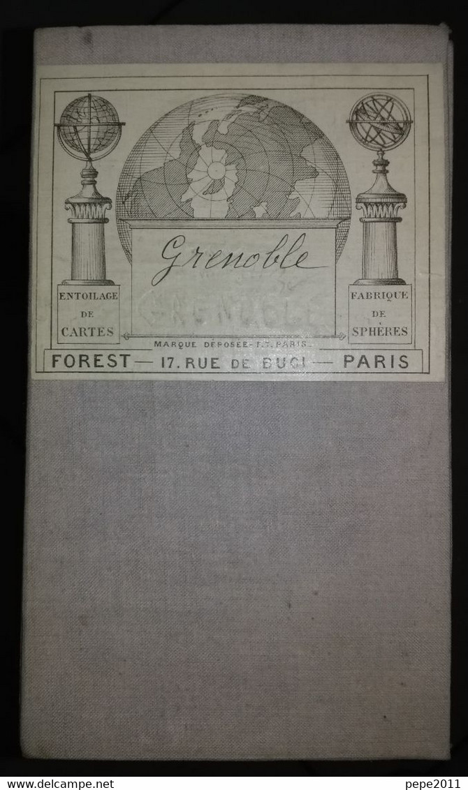 Ancienne Carte Entoilée De GRENOBLE Et Sa Région - Edition FOREST Révisée En 1895 Et 1897 - Topographische Karten