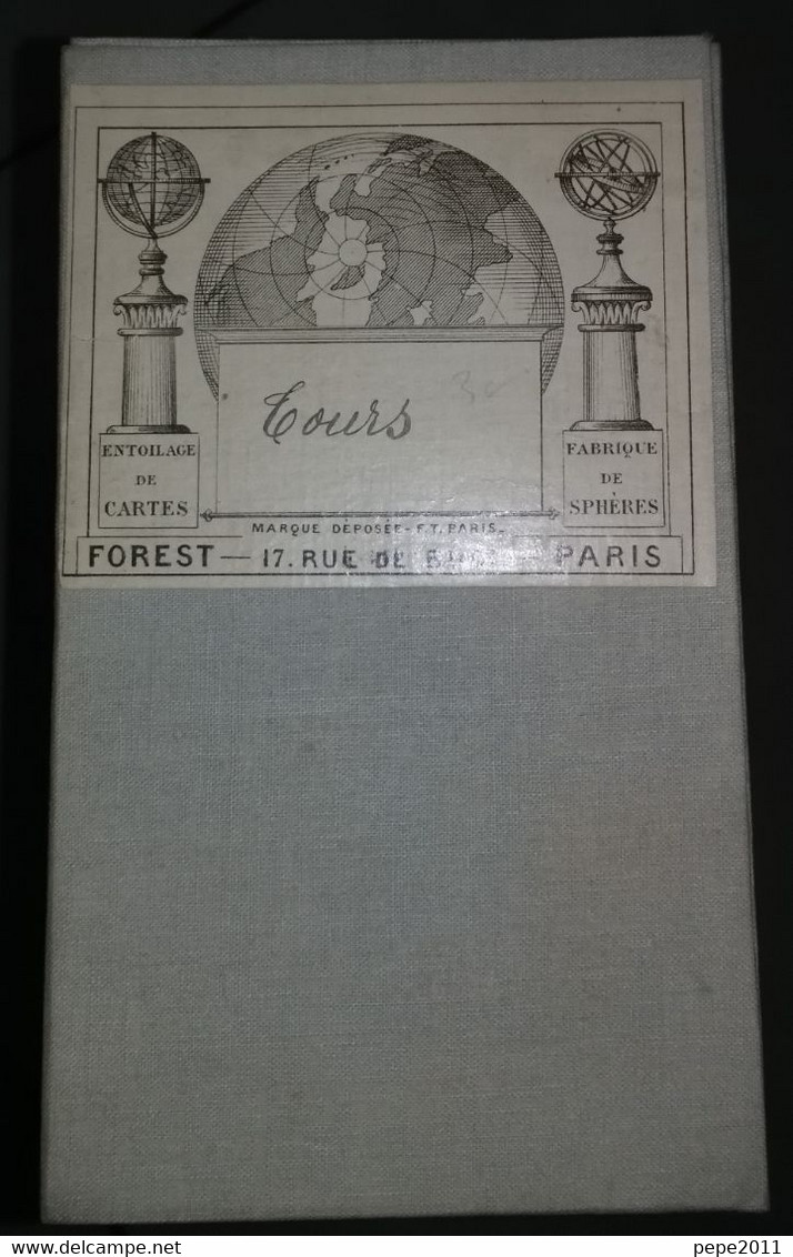 Ancienne Carte Entoilée De TOURS  Et Sa Région - Edition FOREST Révisée En 1904 Et 1906 - Cartes Topographiques