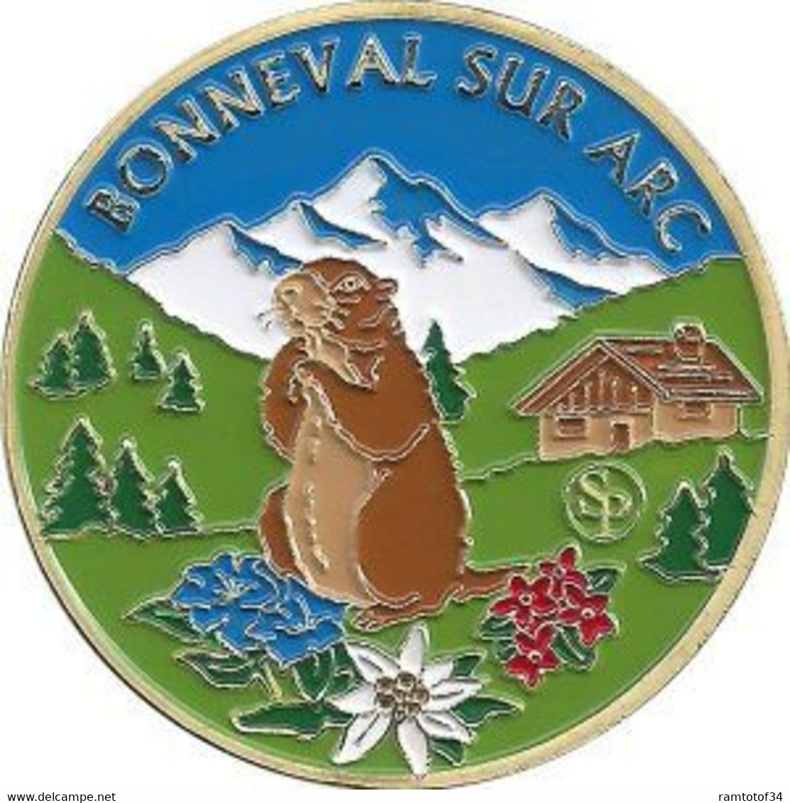 BONNEVAL-SUR-ARC – Le Village Et La Marmotte (couleur Or) / Souvenirs Et Patrimoine - Altri & Non Classificati