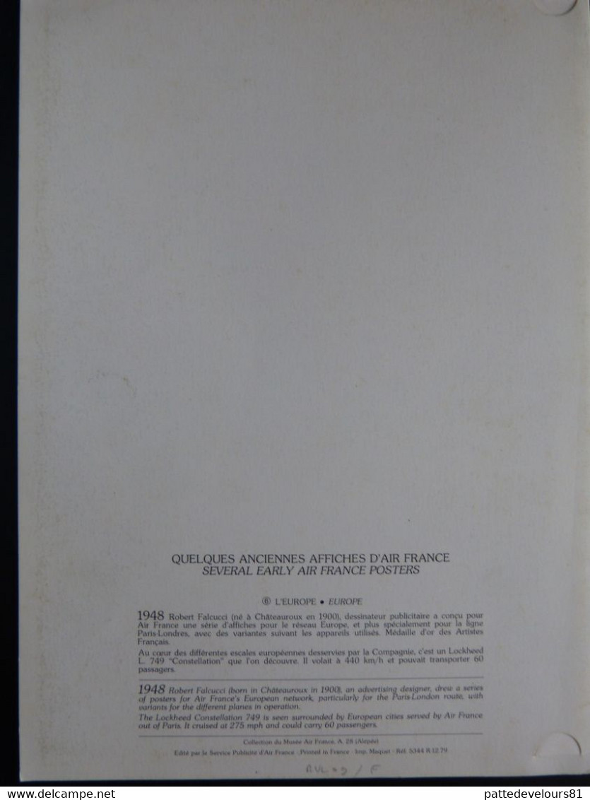 Menu 21 X 30 Vol Airbus  Air France Europe  (3 Scans) - Menus