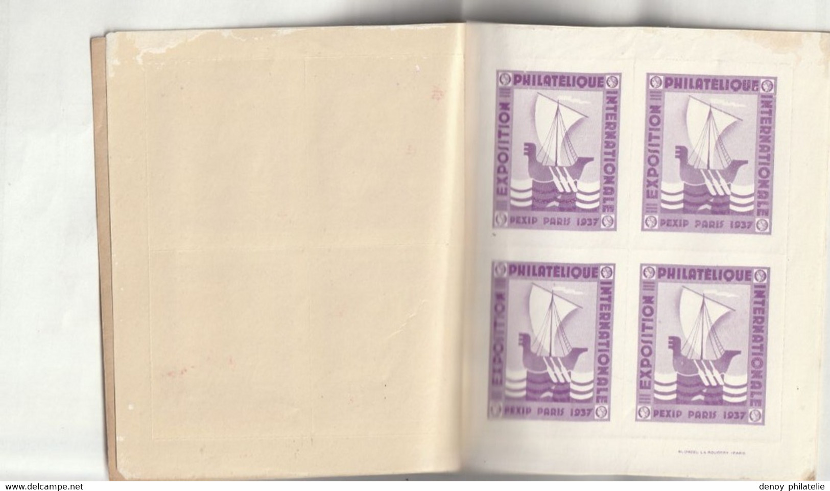 Carnet De 5 Bloc De 4 Pexip  1937 Complet Petite Adherence Sur Le Haut De Feuille De Chaque Bloc - Philatelic Fairs