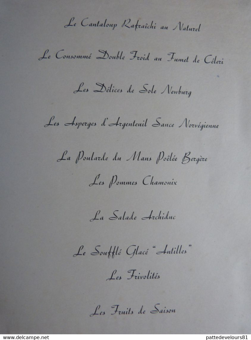 Menu 21 X 27 Compagnie Générale Transatlantique French Line S.S. "Antilles" Diner De Gala Mai 1958 "Versailles"  4 Scans - Menus
