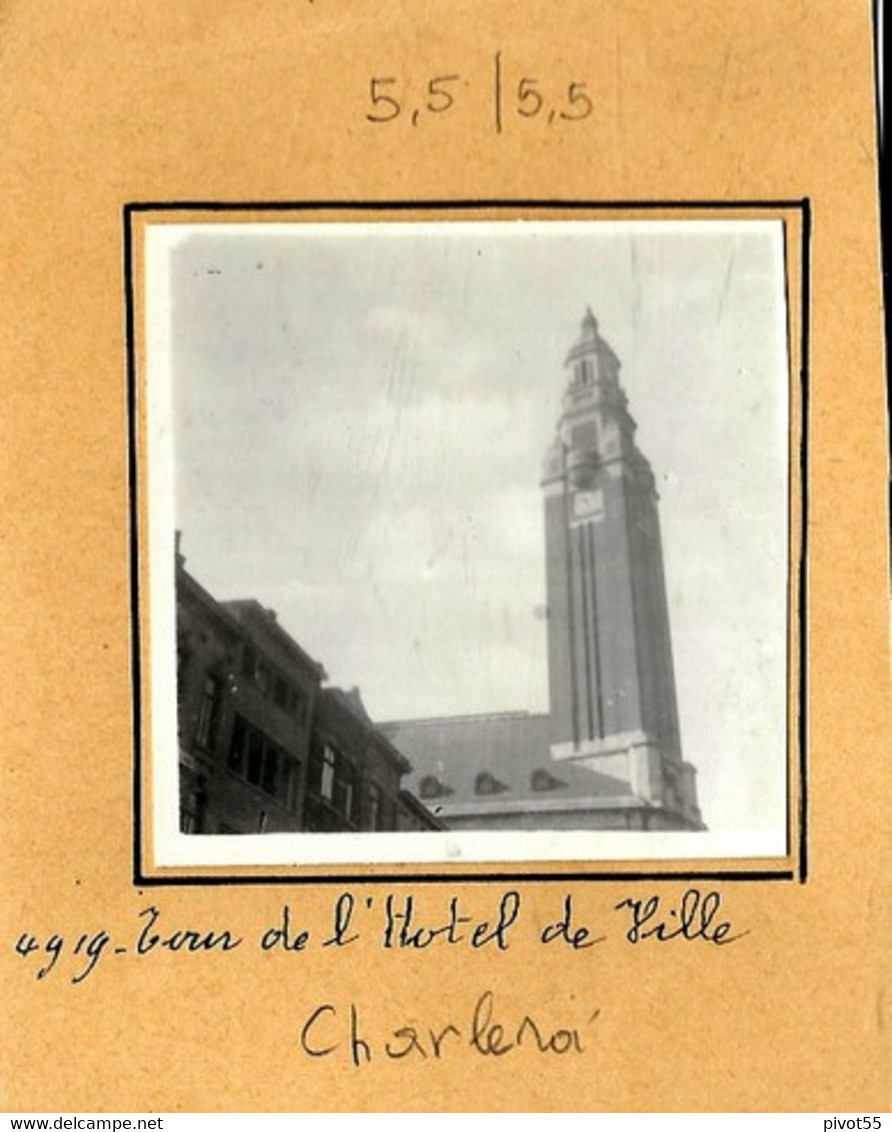 Charleroi  Cortège Du Mardi Gras 1902 Et Tour De L'Hôtel De Ville  2 Photos Sur Carton - Charleroi