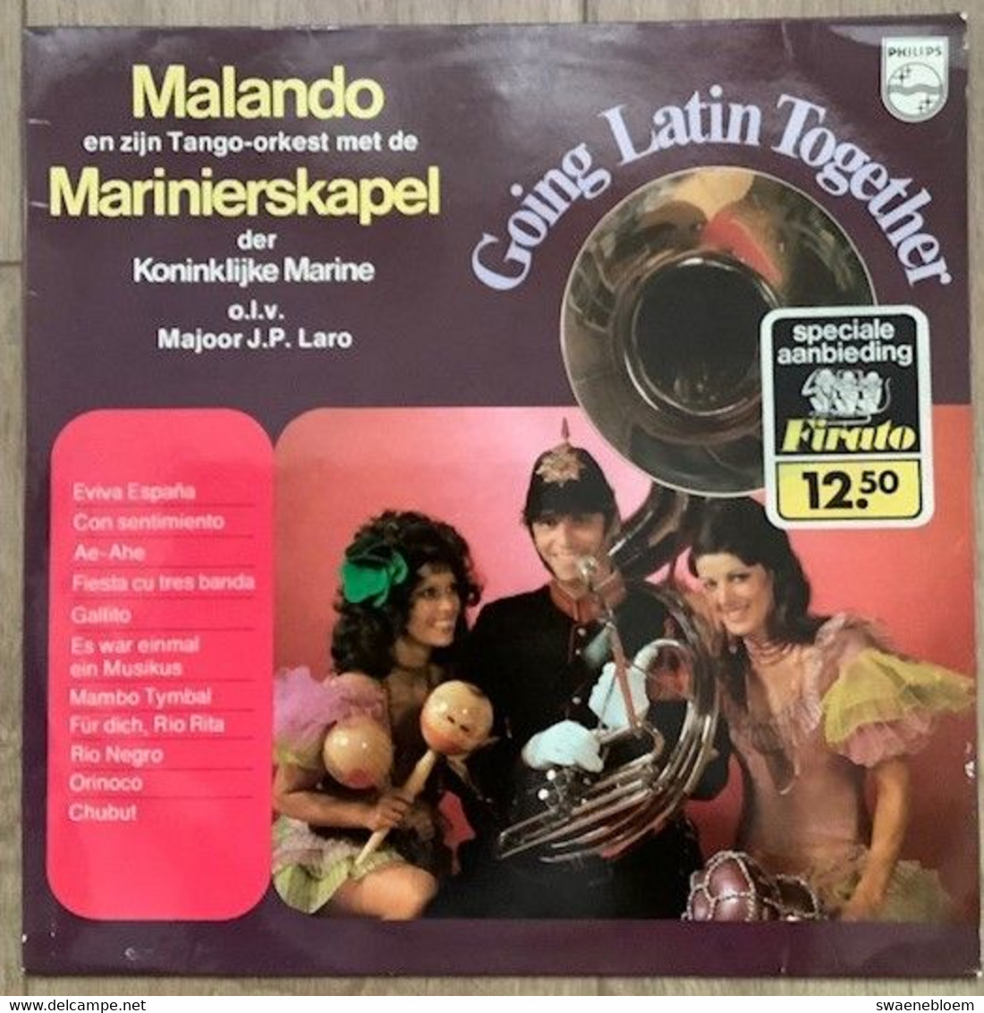 LP.- MALANDO. En Zijn Tango-orkest Met De MARINIERSKAPEL Der Koninklijke Marine. GOING LATIN TOGETHER. Majoor J.P. Laro - Collectors