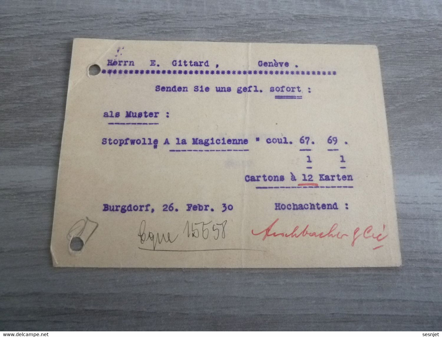 Burgdorf - Bern - Maison Aeschbacher - Cpa Du 26 Novembre 1930 - - Suisse
