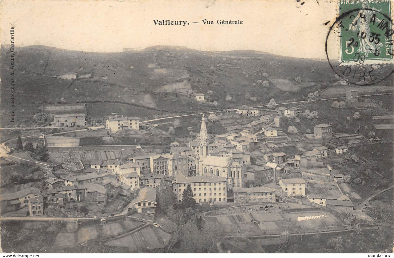 CPA 42 VALFLEURY VUE GENERALE   1909 - Altri & Non Classificati