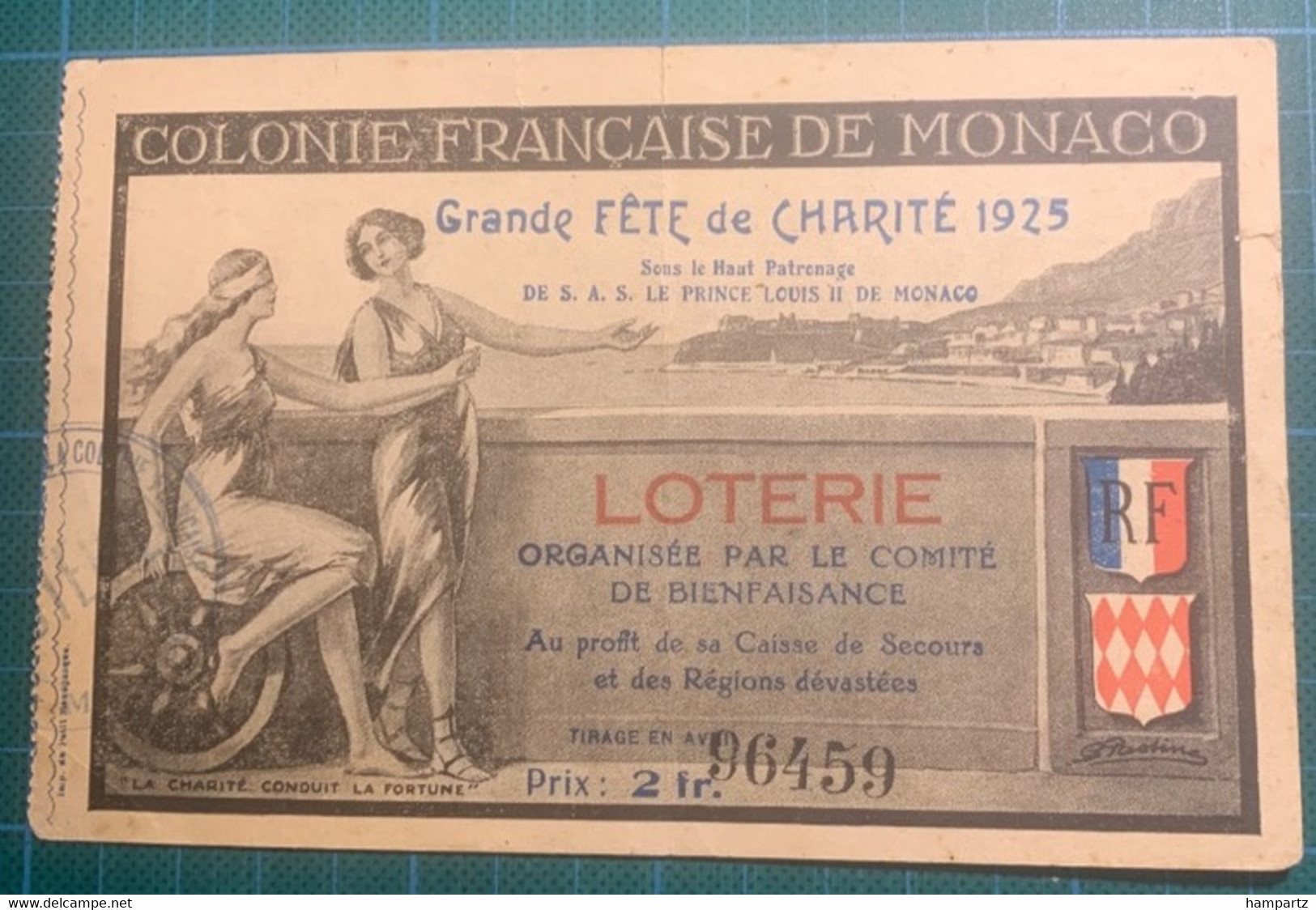 MONACO - Fête De Charité 1925 - - Loterijbiljetten