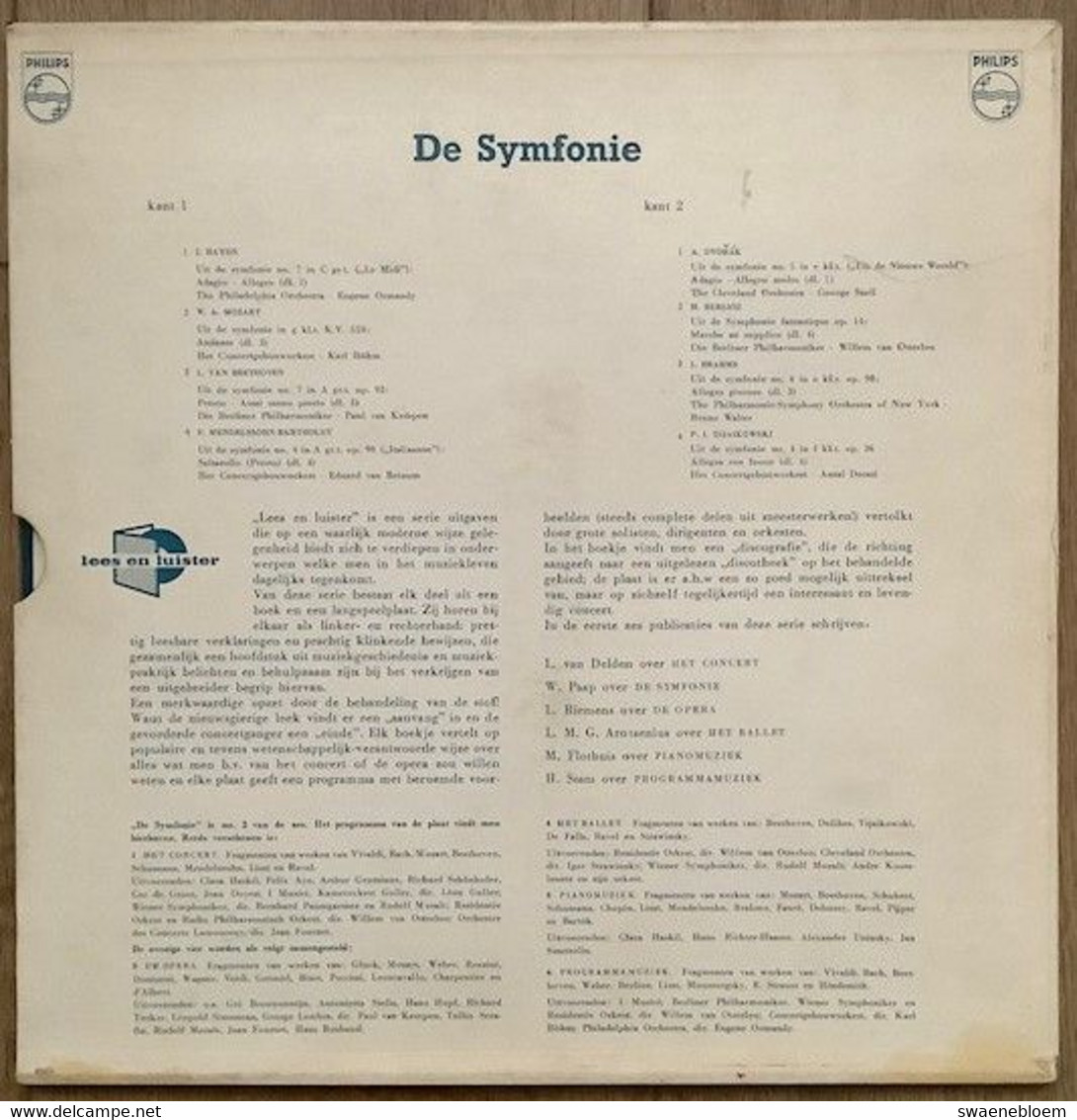 LP.- DE SYMFONIE. LEES EN LUISTER. Met Het Boekje - De Symfonie - Van Wouter Paap. - Collectors