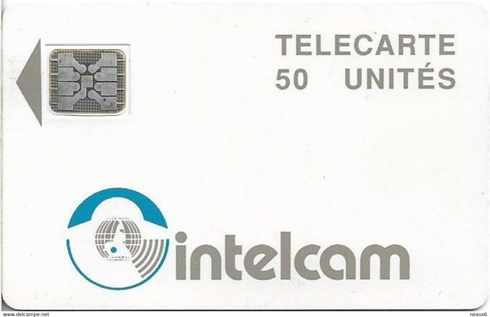 Cameroon - Intelcam - Chip - Logo Card - SC4 AFNOR, Matt, Hole 6mm, With Frame Around Chip, Cn.21150, 50Units, Used - Cameroon