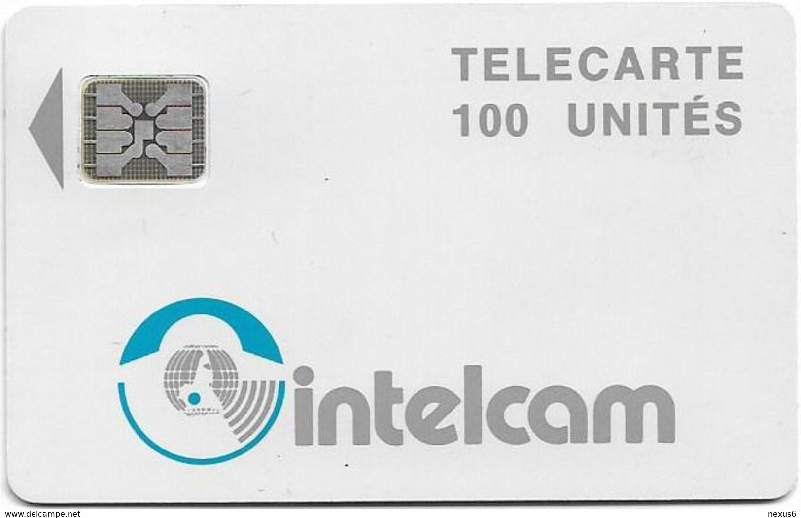Cameroon - Intelcam - Chip - Logo Card - SC4 AFNOR, Matt, Hole 6mm, No Frame Around Chip, Cn.43699 Type 1, 100Unit, Used - Cameroun