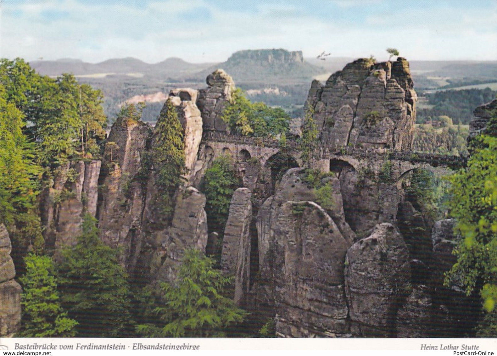 2738 - Deutschland - Sachsen , Basteibrücke Vom Ferdinantstein , Lilienstein , Elbsandsteingebirge - Gelaufen 2006 - Bastei (sächs. Schweiz)