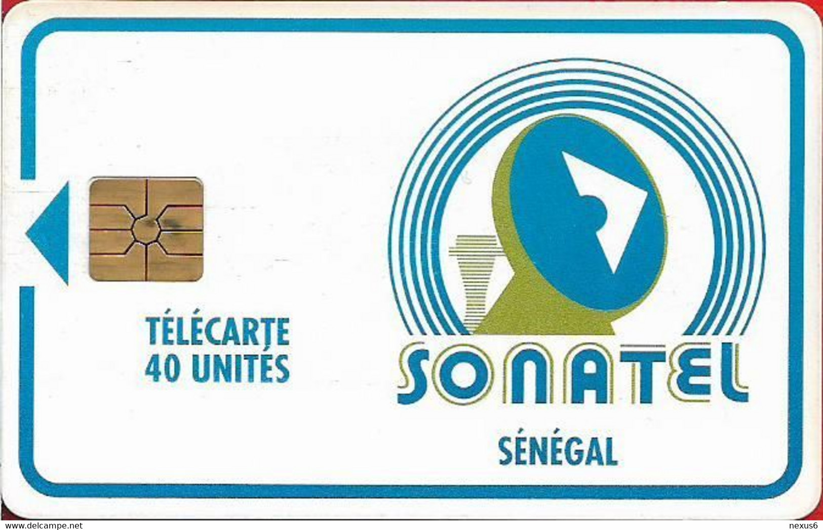 Senegal - Sonatel - Logo - 40Units, Gem1B Not Symm. Red, NO Transp. Moreno, No CN., Used - Senegal