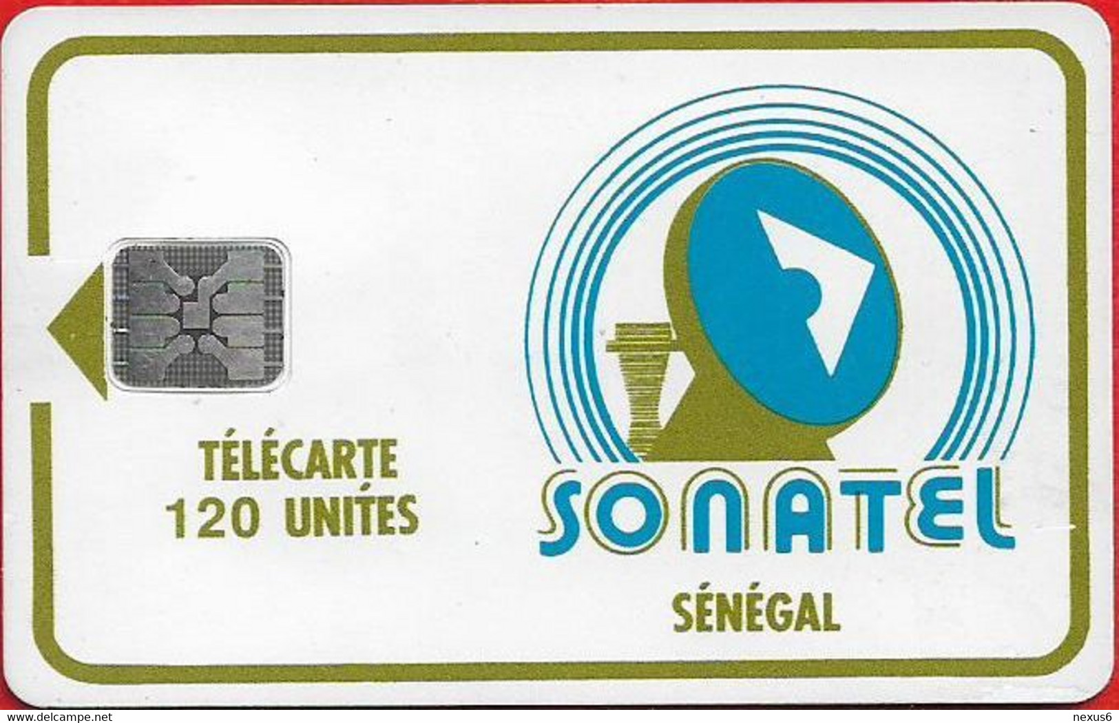 Senegal - Sonatel - Logo - 120Units, SC4 ISO, NO Transp. Moreno, CN.20836 White Embossed, Used - Senegal