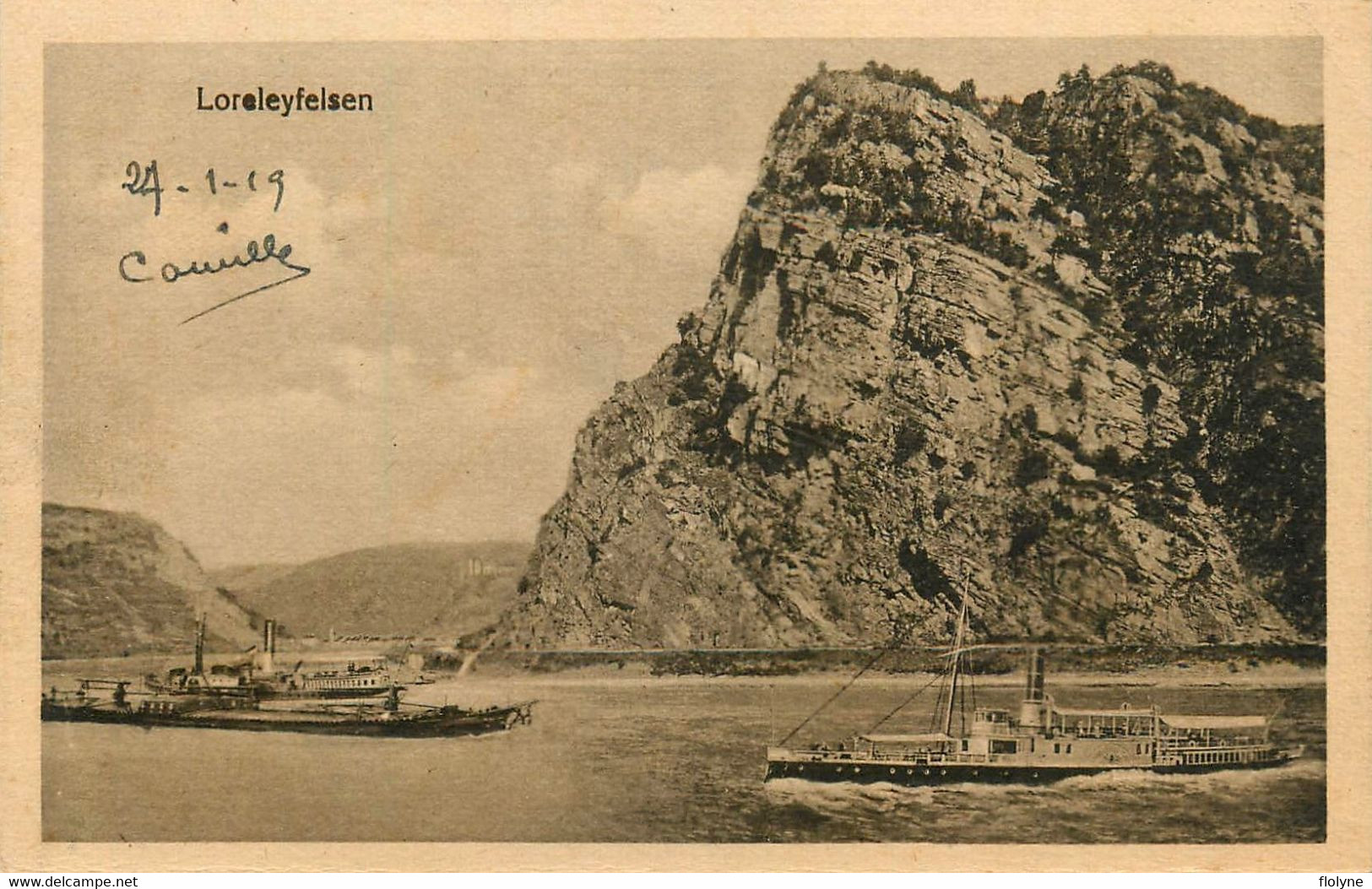 Sankt Goarshausen - St-goarshausen - Loreley - Loreleyfelsen - Bateau Vapeur Péniche - Allemagne Germany - Loreley