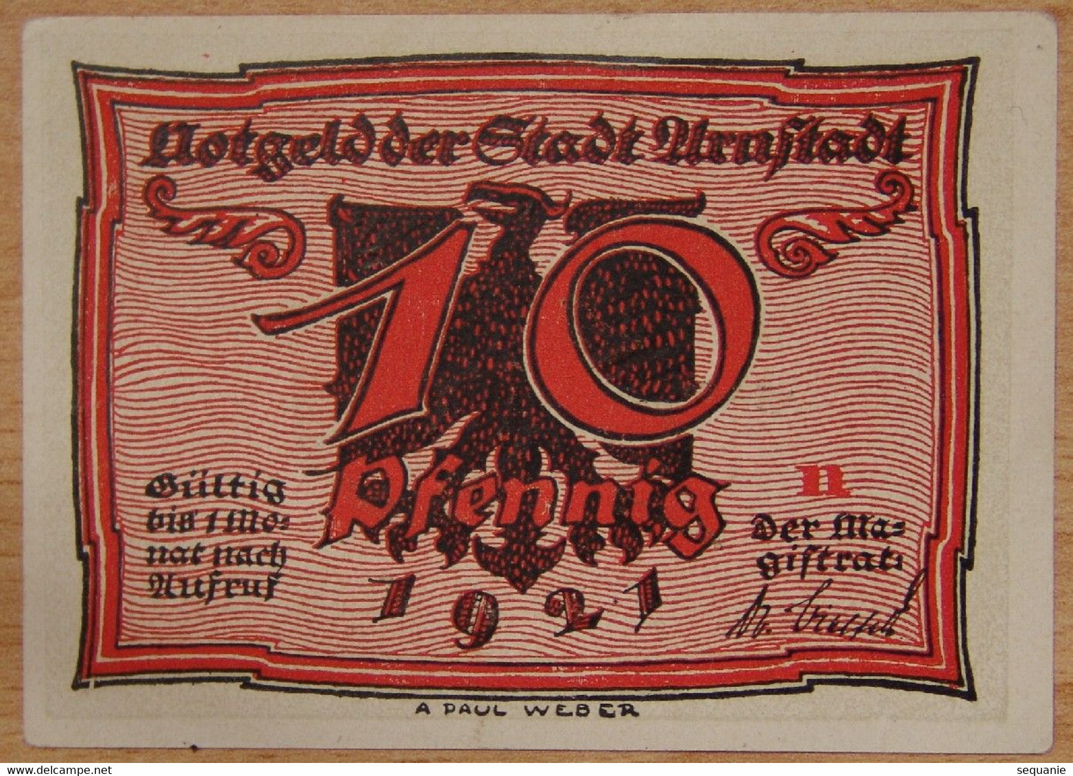 Allemagne Notgeld - 10 Pfennig - Arnstadt 1921 - Ohne Zuordnung