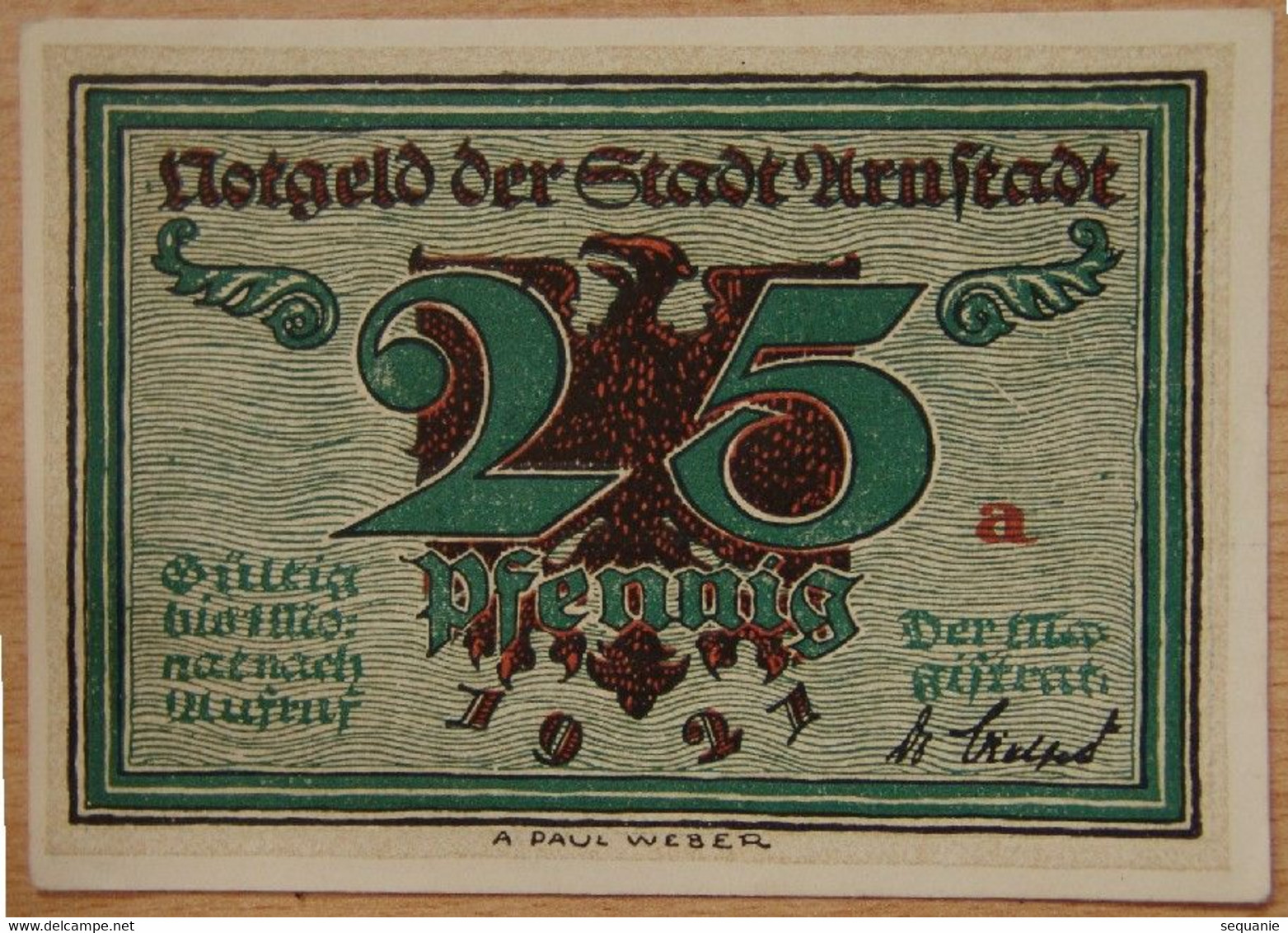 Allemagne Notgeld - 25 Pfennig - Arnstadt 1921 Marlitt - Zonder Classificatie