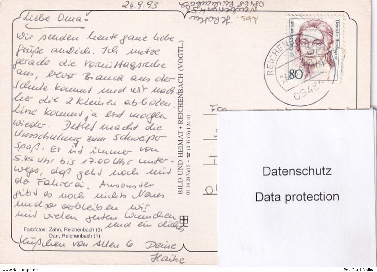 2874 - Deutschland - Reichenbach , Neuberinstadt , Mehrbildkarte , Neuberinhaus - Gelaufen 1993 - Reichenbach I. Vogtl.